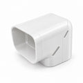 White 75mm x 65mm 90 degree upright AC trunking bend