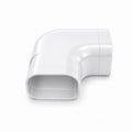 White 75mm x 65mm flat 90 degree AC trunking bend trade carton