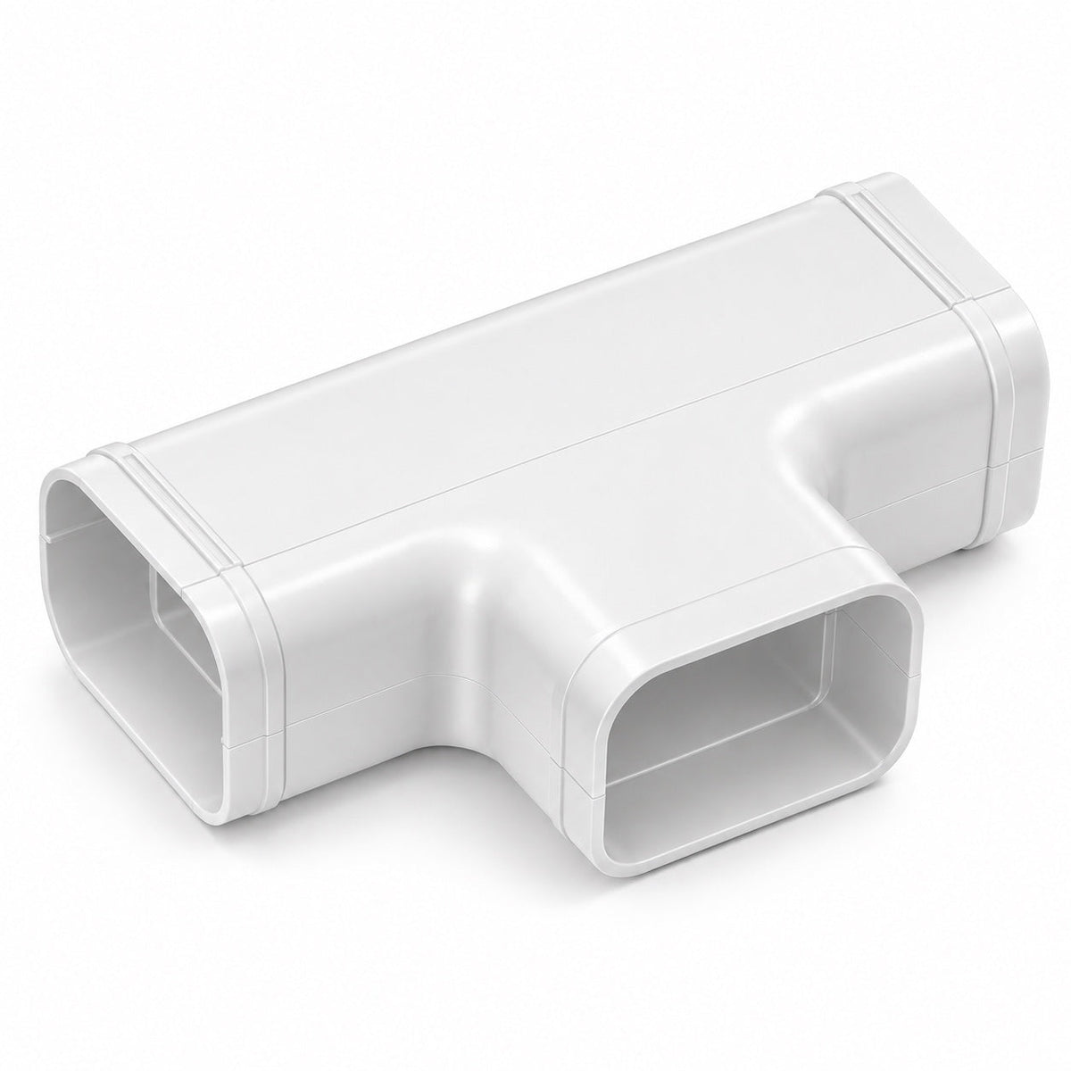 White 100mm x 65mm AC trunking tee connector trade carton